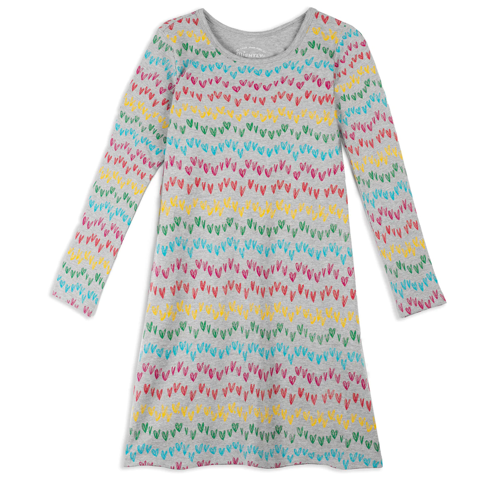 Mightly Girls Rainbow Hearts Dress size: 2-5T